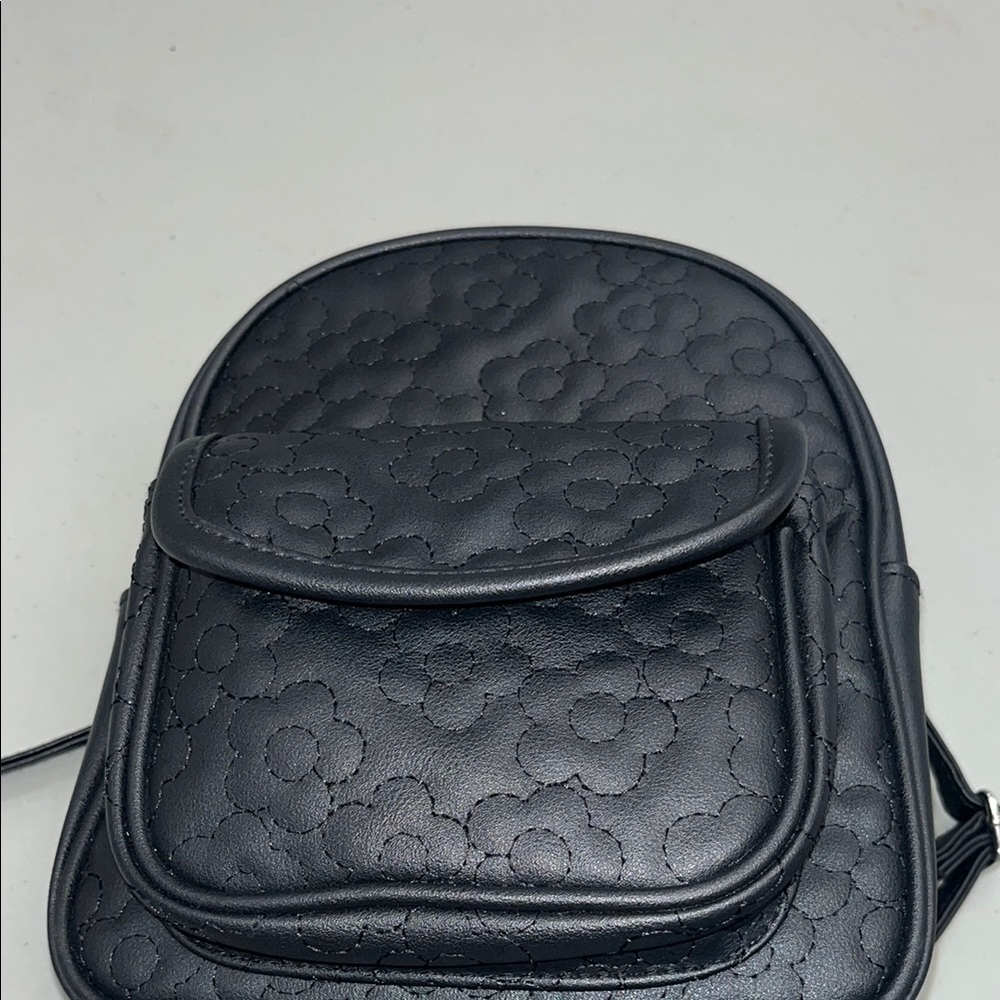 Ardene Black Embossed Floral Backpack